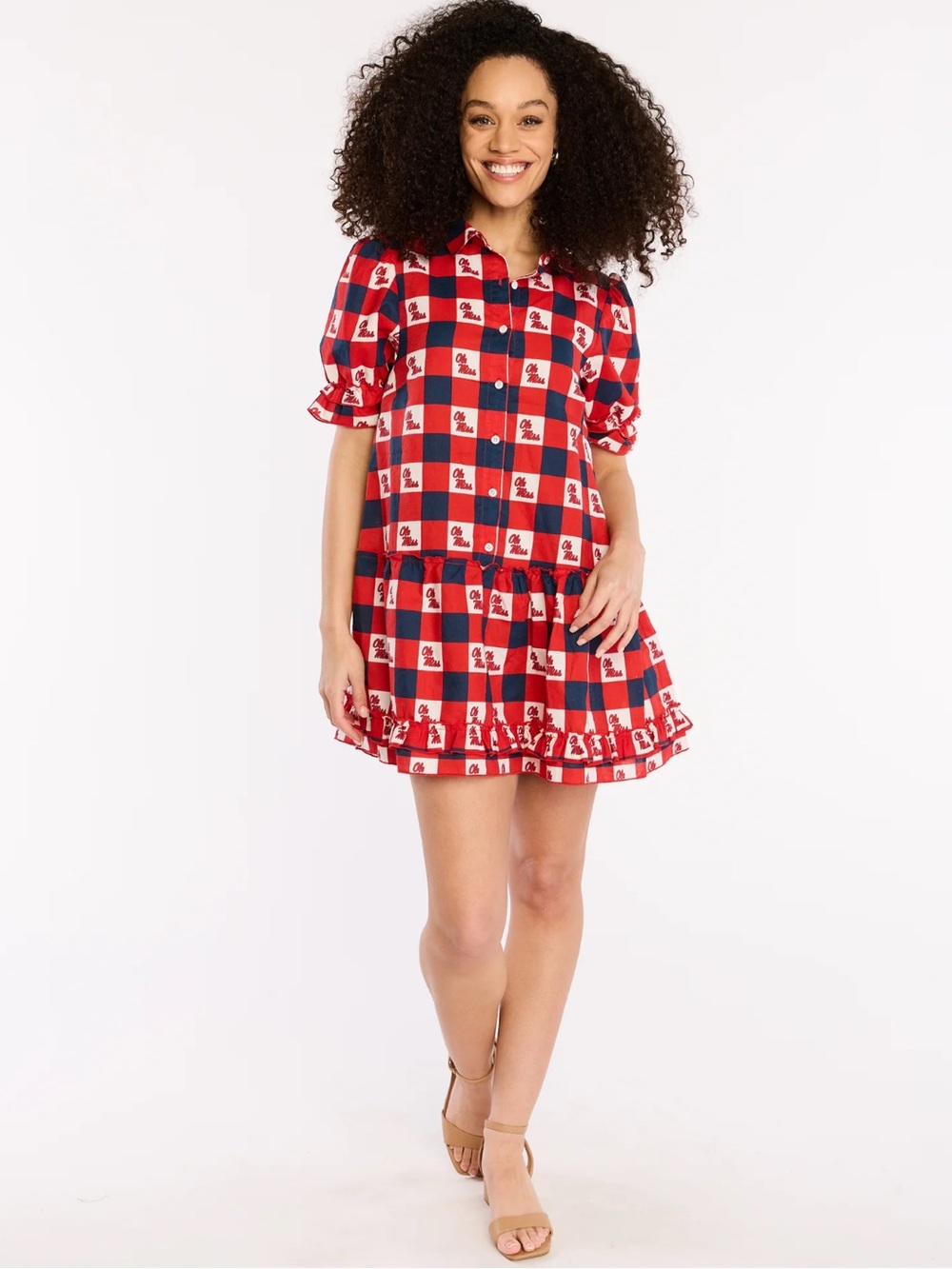 Ole Miss Rebels Stewart Simmons Ruffle Trim The Go Linen Dress Medium NWT $167